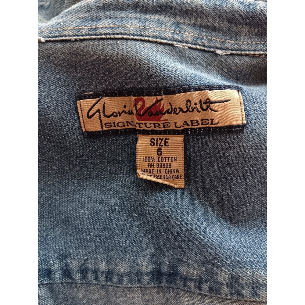 Gloria Vanderbilt women's Pockets 100% Cotton Blue Long Denim dress size 6 AA306 - Picture 4 of 8